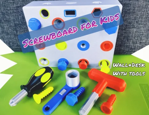 Toy Cordless Screwdriver With Kids Workspace – Activity Board Set (3+ years)